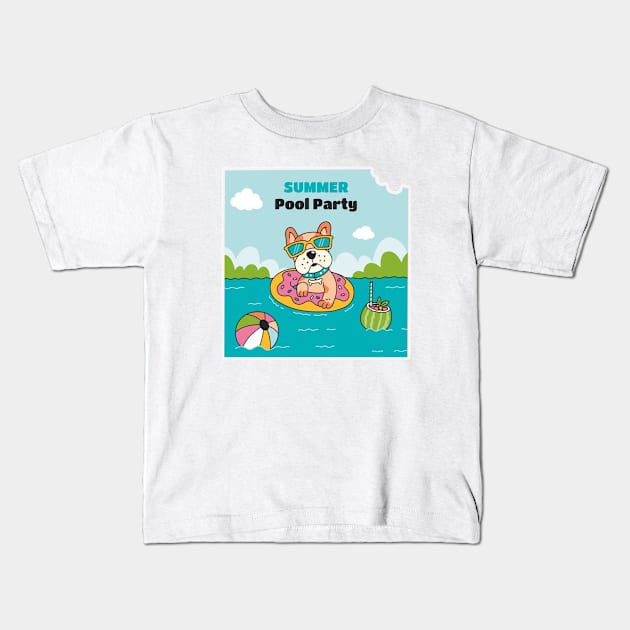 Party Pet Beach Swiming Kids T-Shirt by thexsurgent